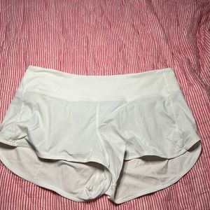 Lululemon white speed up shorts